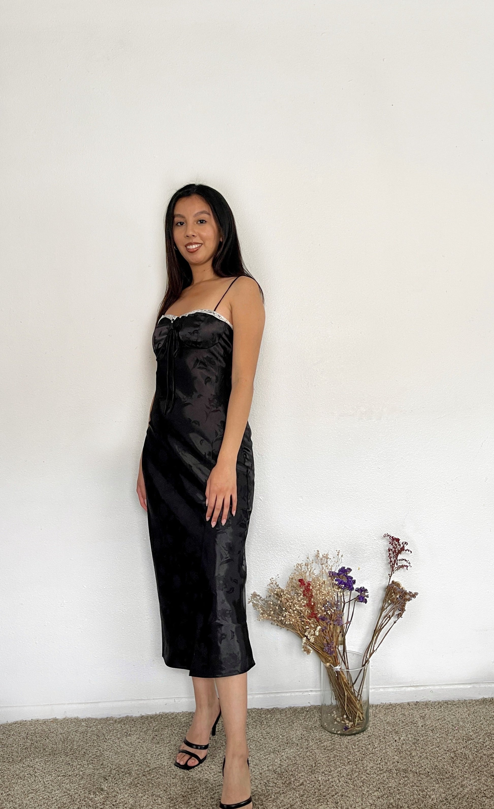 jacquard satin midi dress Lulus | Slate Blue Floral Jacquard Satin Midi Dress | Womens | X-Large (Available in XS, S, M, L)