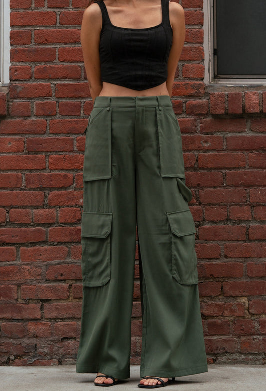 Conquer The Day Cargo Utility Wide Leg Pants