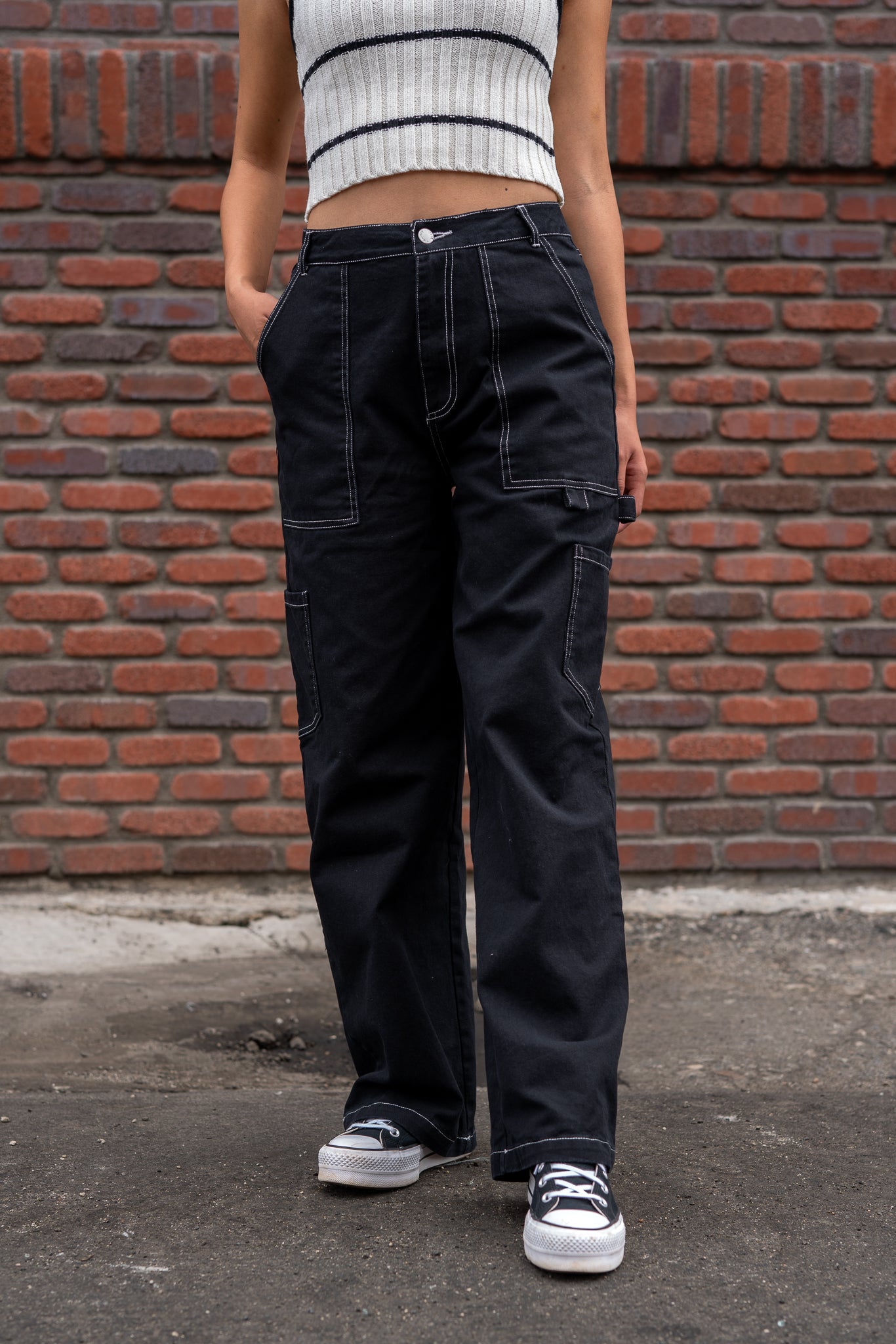 On Repeat Wide Leg Cargo Jeans